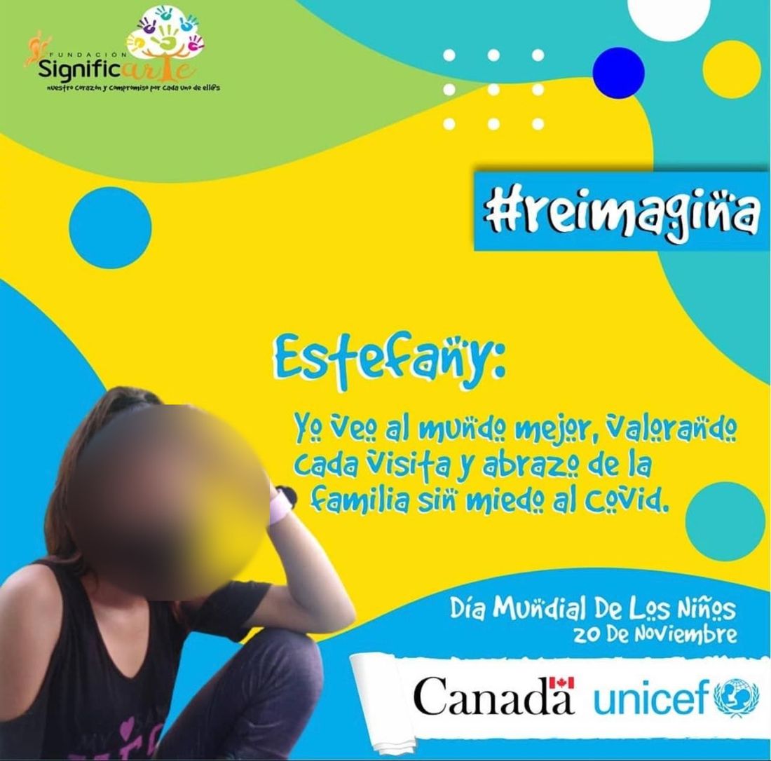 Pieza de la campaña #reimagina con el testimonio de una adolescente